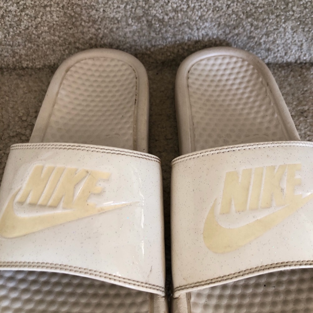 Nike White Slides Sandals Benassi JDI Slides